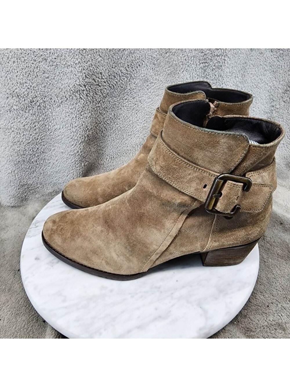 Paul Green Shoes Womens Size 7 Tan Leather Ankle Boots *Read*